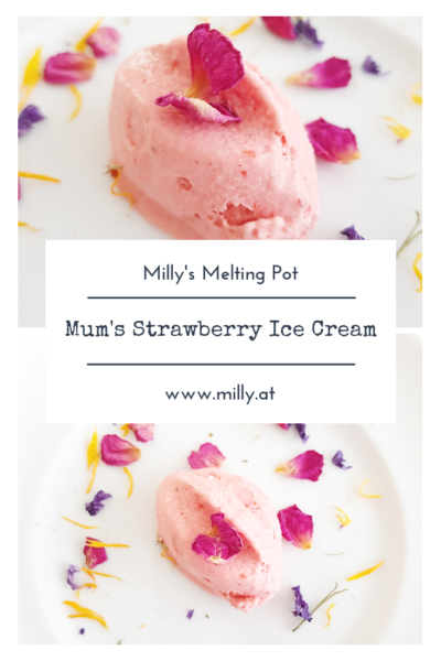 This recipe for a quick and absolutely delicious strawberry ice cream will win you over! ANd it is also easy to make with other fruits! #icecream #dessert