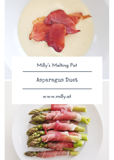 This recipe for a quick and easy asparagus soup and bacon-wrapped asparagus is an ideal starter for your spring dinner! #asparagus #spring #lightfood #speck