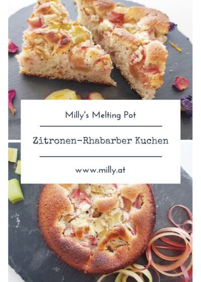 Zitronen-Mohn Kuchen mit saftigem Rhabarber - ein ideales Rezept für den Frühling! #rhabarber #zitrone #dessert #nachspeise #kuchen