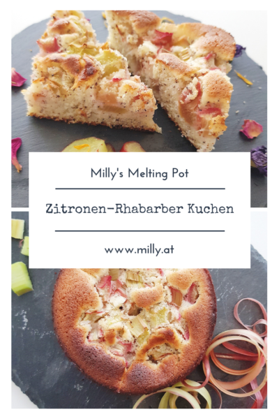 Zitronen-Mohn Kuchen mit saftigem Rhabarber - ein ideales Rezept für den Frühling! #rhabarber #zitrone #dessert #nachspeise #kuchen