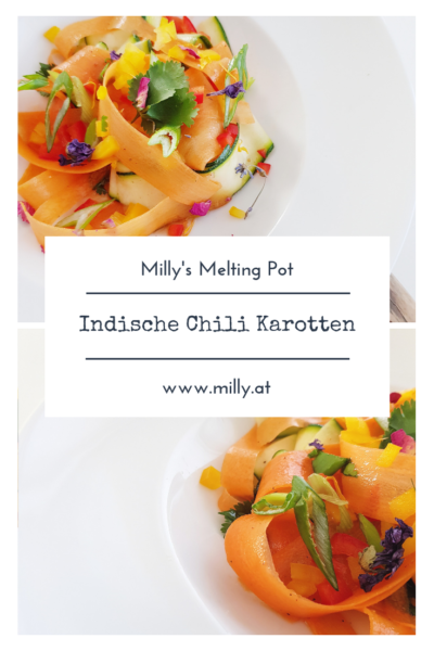 Dieser farbige Chili-Karotten Salat mit Zucchini ist eine frische Geschmacksexplosion und perfekt als leichte Kost für den Sommer!