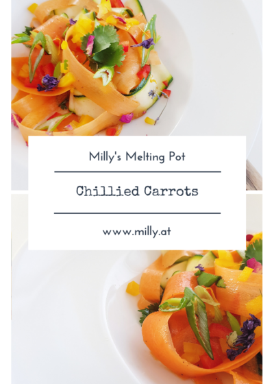 Colorful chillied carrots with zucchini - you will not believe the amount of flavour in this salad. A perfect dish for the summer!