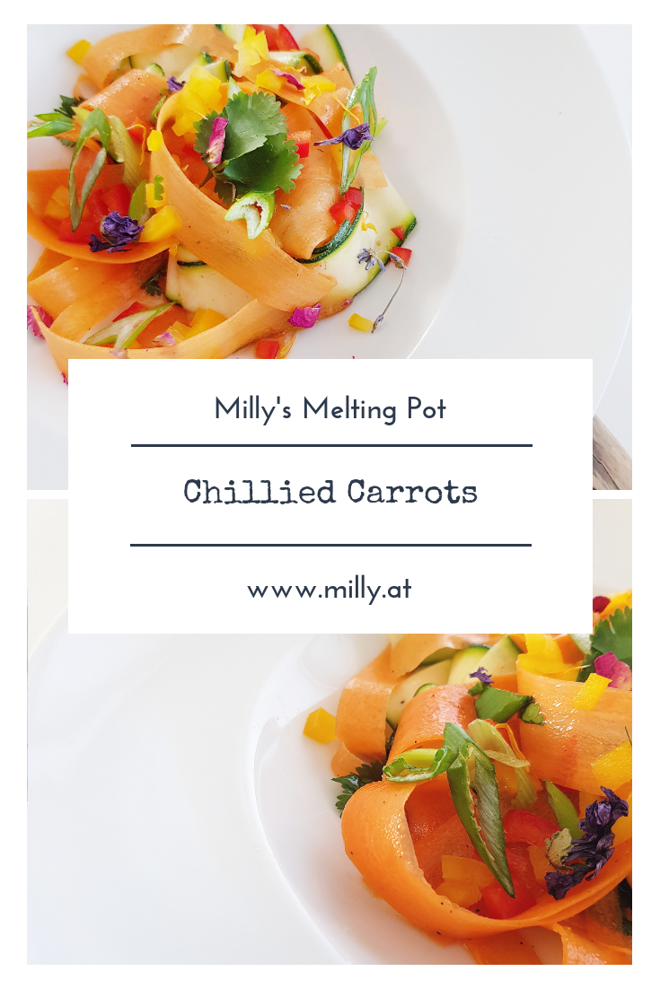 Colorful chillied carrots with zucchini - you will not believe the amount of flavour in this salad. A perfect dish for the summer!