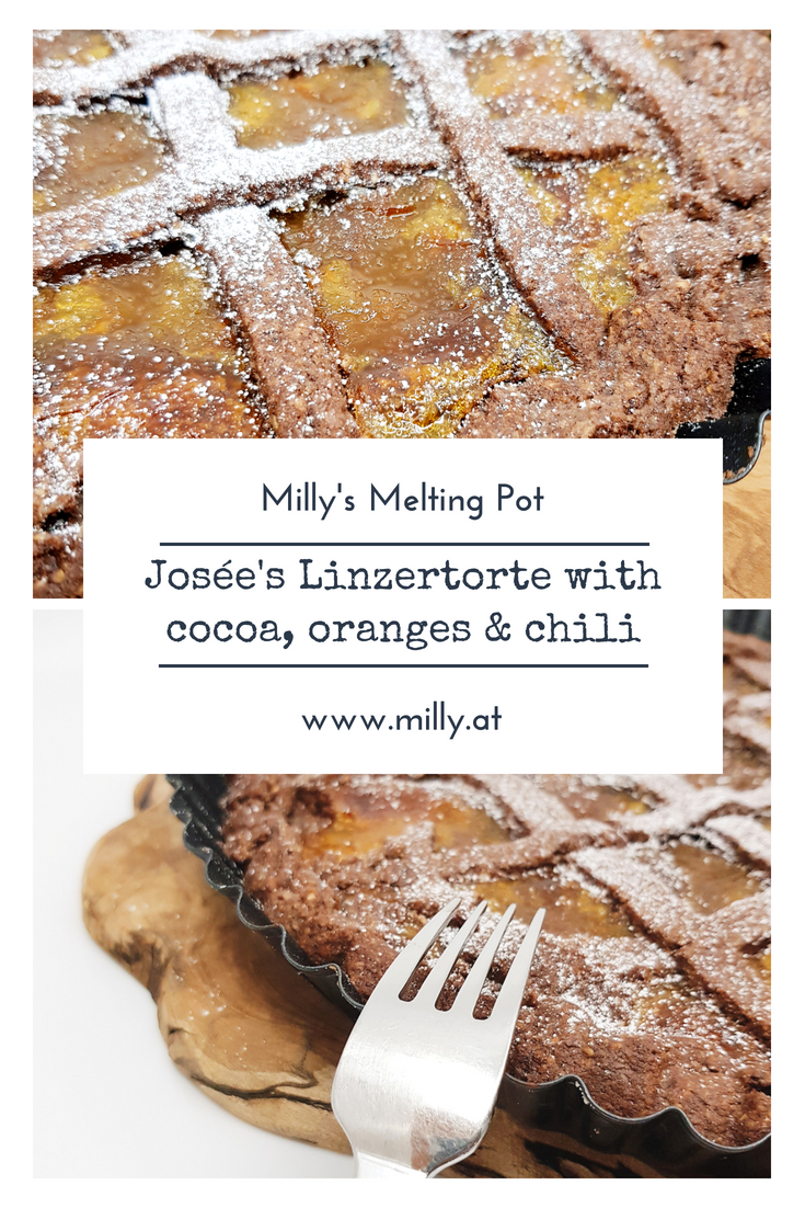 A little different than the original, you must try this chocolatey recipe for Linzertorte with a cocoa and chili dough with orange marmelade! #recipe #dessert #quick #austria #sweet