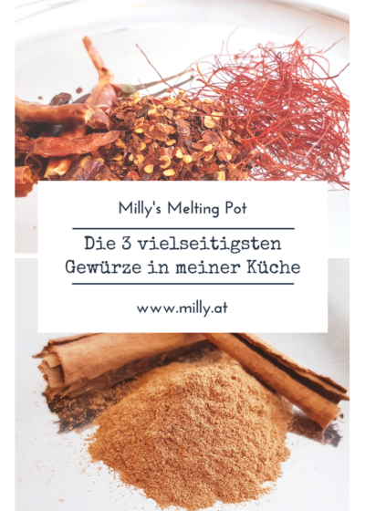Entdecke die 3 vielseitigsten Gewürze in meiner Küche. Diese 3 verwende ich fast jeden Tag und gehören zu vielen internationalen Küchen einfach dazu! #gewürze #kümmel #chili #zimt