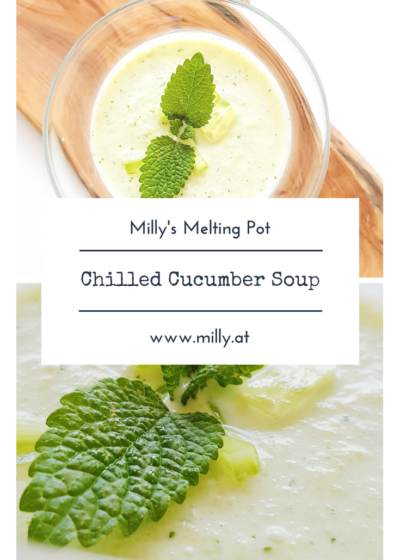 If you serve this cucumber soup in a small glass it is also perfect as fingerfood for your next party! #soup #cucumber #fingerfood