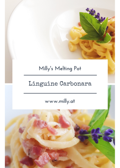 Diese hausgemachten #Linguine mit Carbonara Sauce sind ein Gaumenschmaus. Die Pasta mit Biss saugt die cremig käsige Sauce auf und verbindet sich super mit dem Tiroler #SChinkenspeck. 'hausgemacht #pasta #carbonara #schnell #rezept #diy
