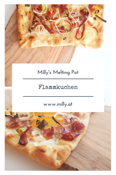 Dieser Flammkuchen ist mit nur wenigen Zutaten ein wunderbarer Snack oder ein schnelles Abendessen. #Rezept #abendessen #flammkuchen #schnell