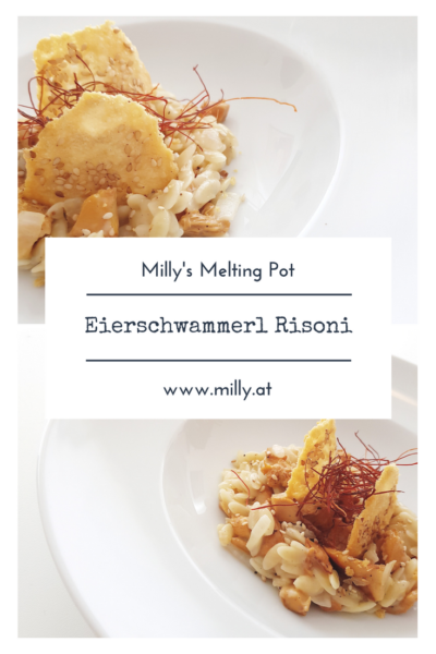 Ich liebe diese Altenative zu #Risotto! #Risoni in einer cremigen Sauce mit #Pfifferlingen und #Parmesan Cracker sind köstlich! #Rezept #international #schnell #vorspeise #hauptspeise #vegetarisch