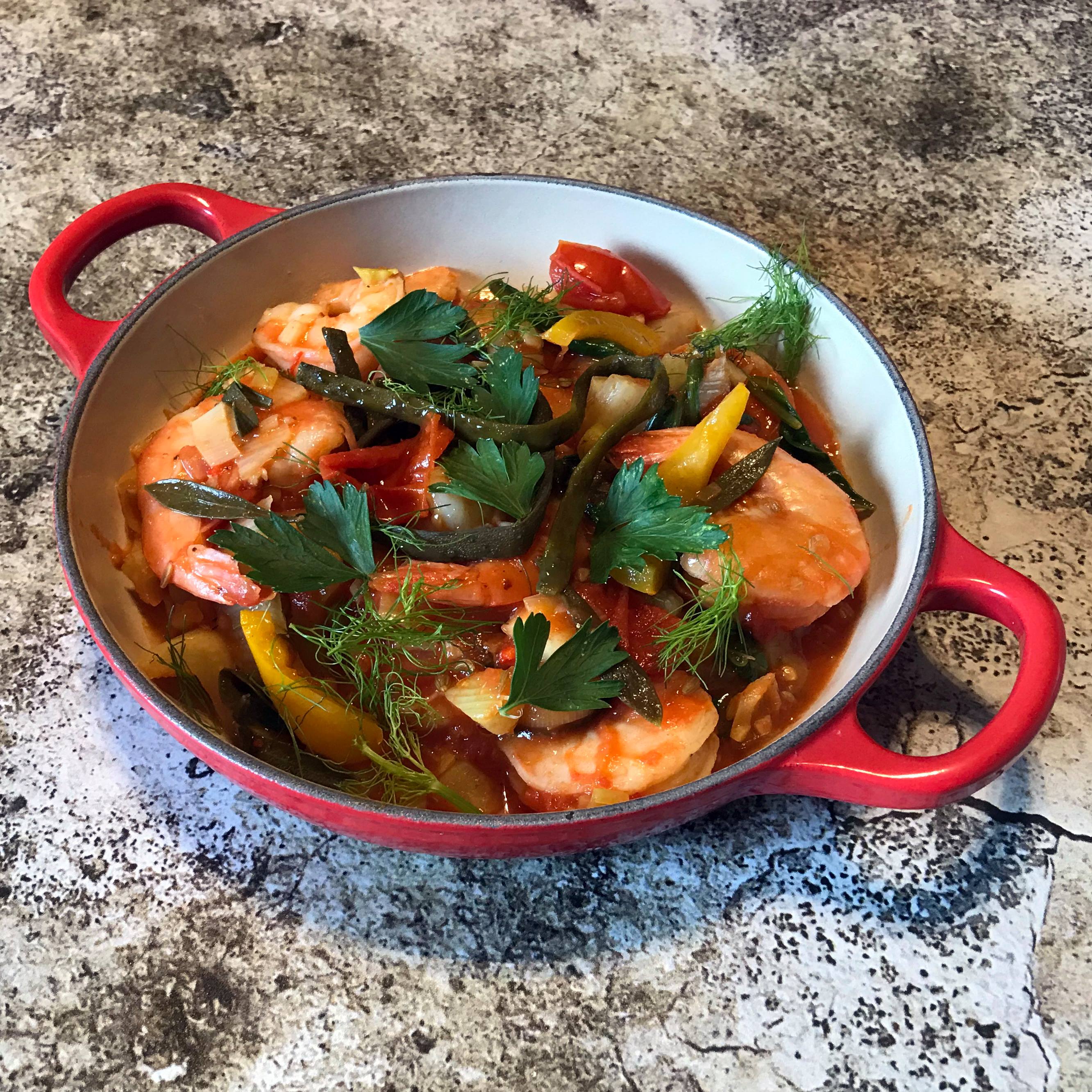The inspiration for this shrimp stew comes from the classic Bouillabaisse, a traditional Provençal fish stew originating from the port city of Marseille. #stew #shrimp #recipe
