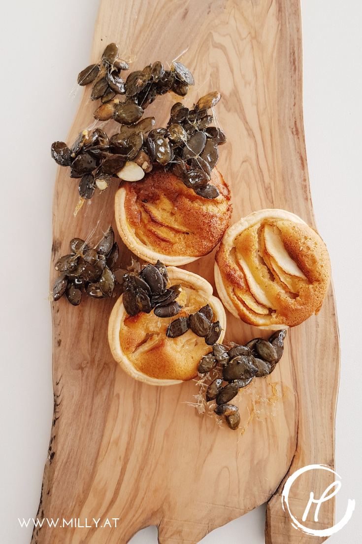 My inspiration: my mum's apple tarte as well as a delicious snack idea, aimed at stopping you from binge eating! #halloween #applecups #peanutbutter