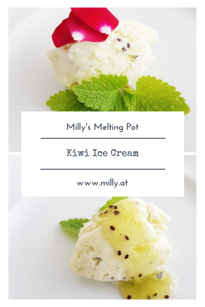 Quick, tasty and refreshing kiwi ice cream for those warm summer evenings! #kiwi #icecream #summer #gelato #fruit #cocktail #spring