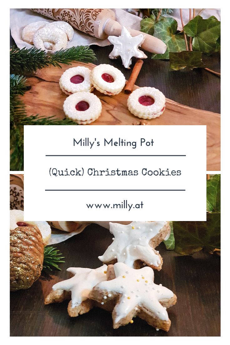 My 5 favorite Christmas Cookie recipes: Gingerbread, Linzer Augen, Vanilla Crescent Cookies, Cinnamon stars and a quick recipe for Spekulatius.